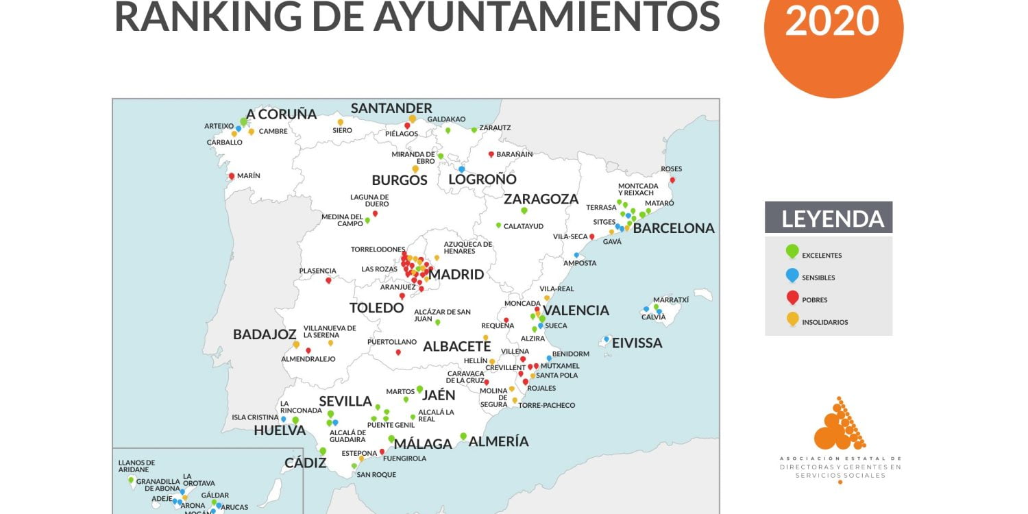 37 ayuntamientos mayores de 20.000 habitantes alcanzan la excelencia en inversión de servicios sociales