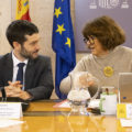 El ministro de Derechos Sociales, Consumo y Agenda 2030, Pablo Bustinduy, y la directora general del IMSERSO, Mayte Sancho.