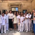 La consejera de Asuntos Sociales del Gobierno de Navarra, Mª Carmen Maeztu Villafranca, en la residencia para personas mayores Amavir Oblatas (Pamplona).