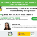 CEAFA organiza el webinar "Información y trámites en materia de dependencia y discapacidad".