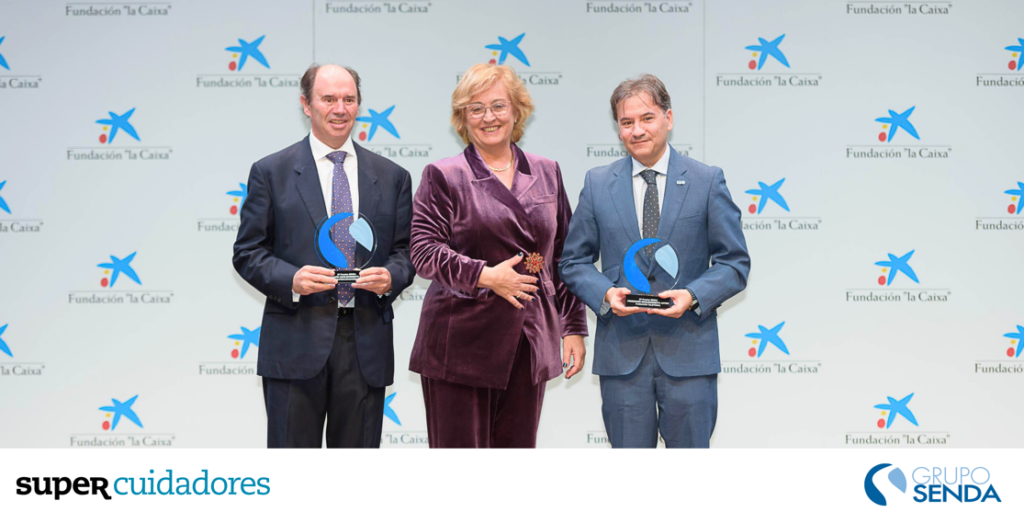 Aurelio López-Barajas, CEO de SUPERCUIDADORES; Eva Serrano, vicepresidenta de la Cámara de Comercio de Madrid, y Luis Prendes, director general de Fundación Telefónica.