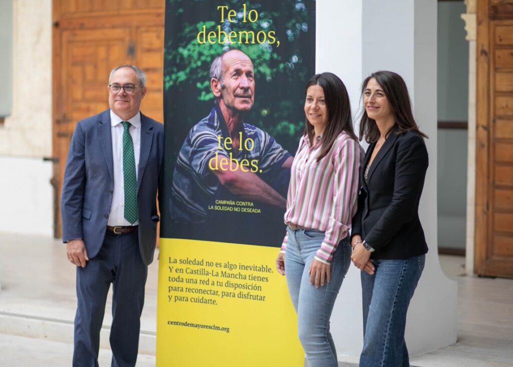 Castilla-La Mancha presenta la iniciativa “Te lo debemos. Te lo debes” para combatir la soledad no deseada de las personas mayores.