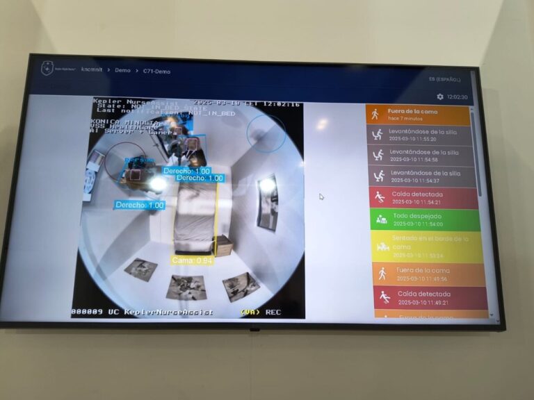 Pantalla mostrando un sistema de monitoreo de salud en tiempo real