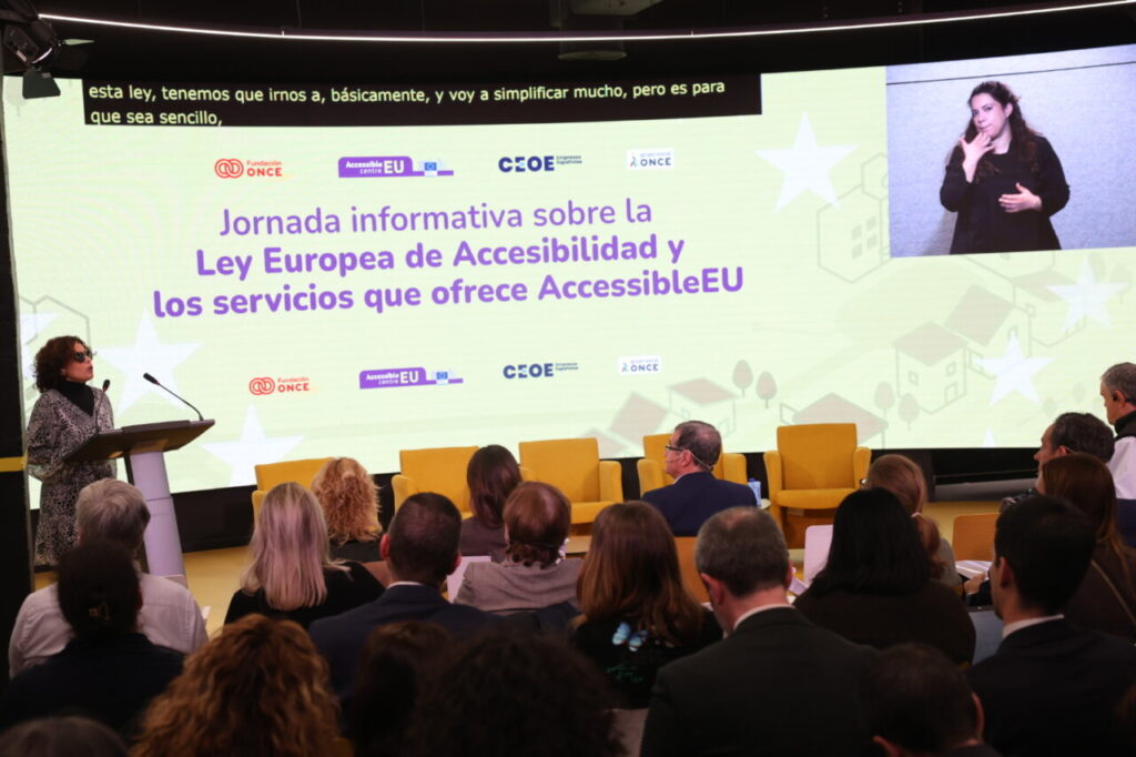 Presentación sobre la Ley Europea de Accesibilidad en un evento informativo